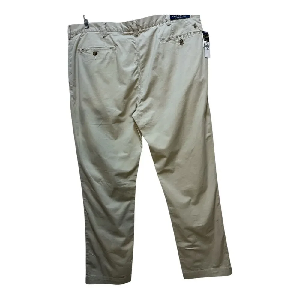 Polo Ralph Lauren Chino Pants Men's 42x34 Classic Fit Stretch Beige NWT
